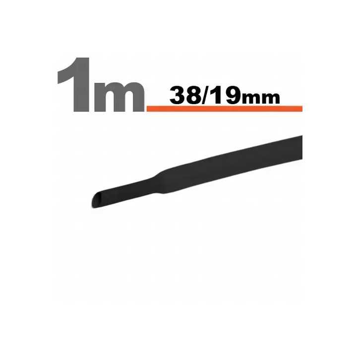 Tub termocontractibil negru 38mm/ 19mm 1m 11029F-1