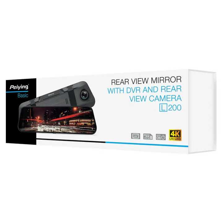 DVR auto si camera fata /spate in oglinda L200 4K Ultra HD Ecran tactil 9.66" PEIYING BASIC PY-DVR032