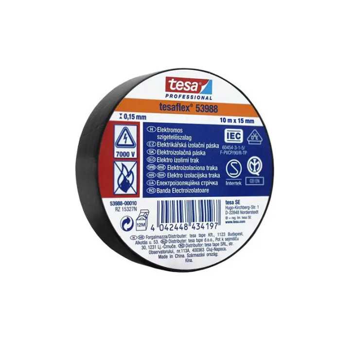 Banda izolatoare TESAFLEX 10m negru TESA T-53988-10-1