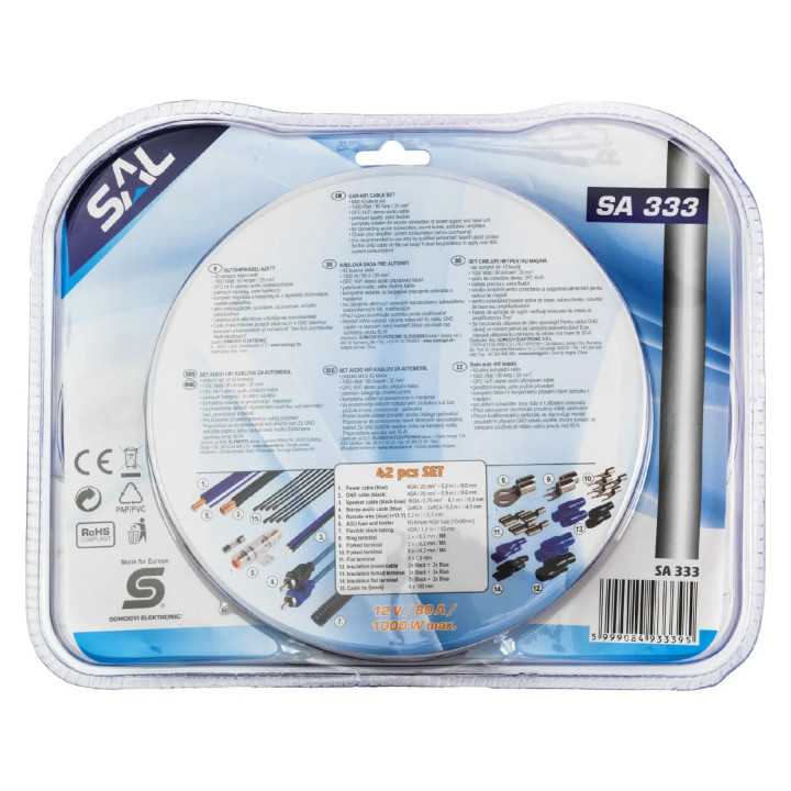 Set subwoofer 42 piese cabluri de alimentare Premium 1000W SAL SA 333