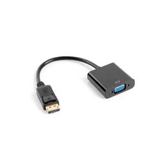 Adaptor DisplayPort v1.1 mufa tata la VGA soclu mama 0.2m 1080p LANBERG AD-0002-BK