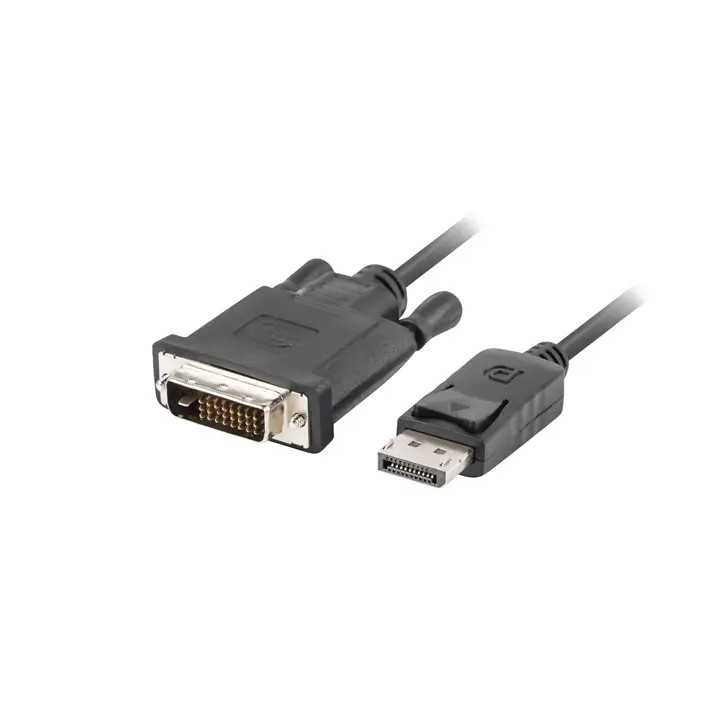 Cablu DisplayPort v1.2 mufa tata la DVI-D 24+1 mufa tata 3m 1080p negru LANBERG CA-DPDV-10CU-0030-BK