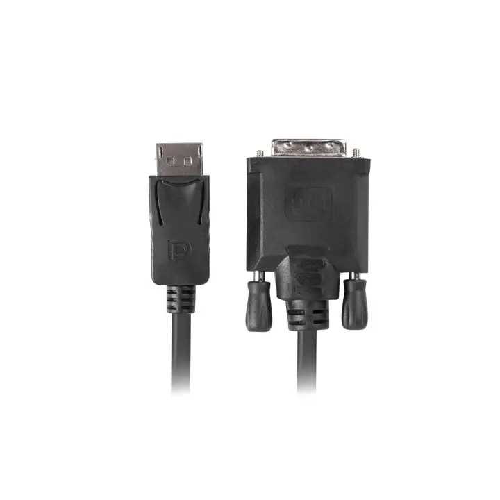 Cablu DisplayPort v1.2 mufa tata la DVI-D 24+1 mufa tata 3m 1080p negru LANBERG CA-DPDV-10CU-0030-BK