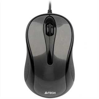 Mouse A4tech N-350 (Glossy Grey) PC /Notebook cu fir USB optic 1000dpi butoane /scroll 3/1 gri