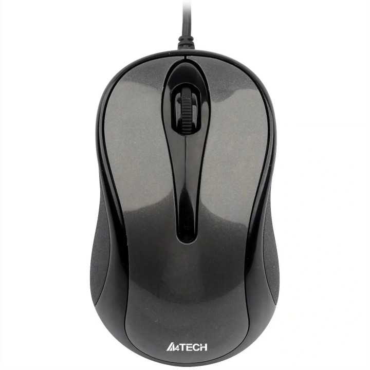 Mouse A4tech N-350 (Glossy Grey) PC /Notebook cu fir USB optic 1000dpi butoane /scroll 3/1 gri