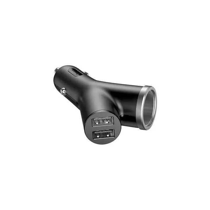 Incarcator auto Baseus CCALL-YX01 Y type Quick Charge 40W 2x USB Output 4.5V/5A +1x bricheta auto negru