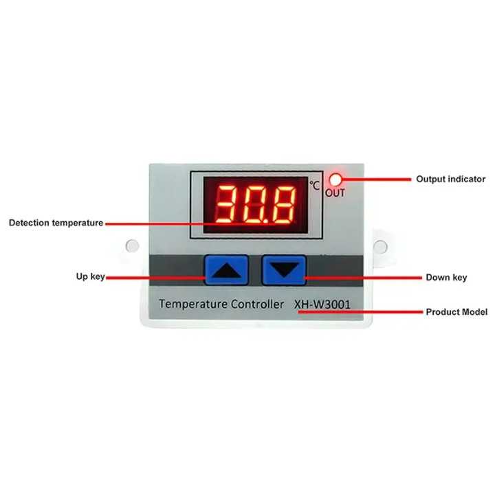 Termostat LCD temperatura XH-W3001 12V -50°C - +110°C