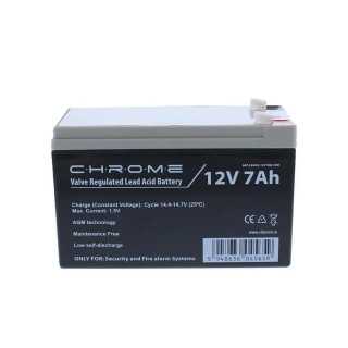 Acumulator plumb acid 12V 7Ah Chrome security terminal T1/F1 BAT-LEADS-12V7AH-CHR