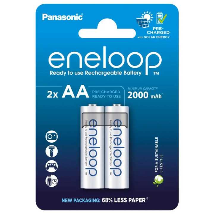 Panasonic Eneloop set acumulatori Ni-MH AA R6 2000mA 2100 cicluri 2buc BK-3MCDE/2BE 5410853064176