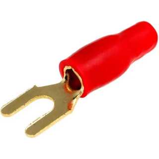 Papuc Terminal tip furca M4 5mm2 aurit izolat rosu ACV 30.4440-02