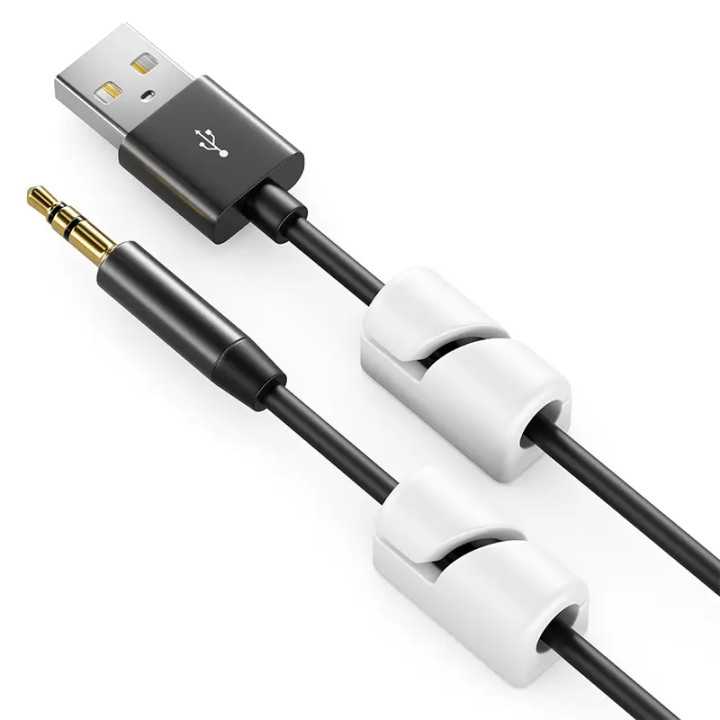 Set suporturi de cablu 4buc alb autoadezive MK5554