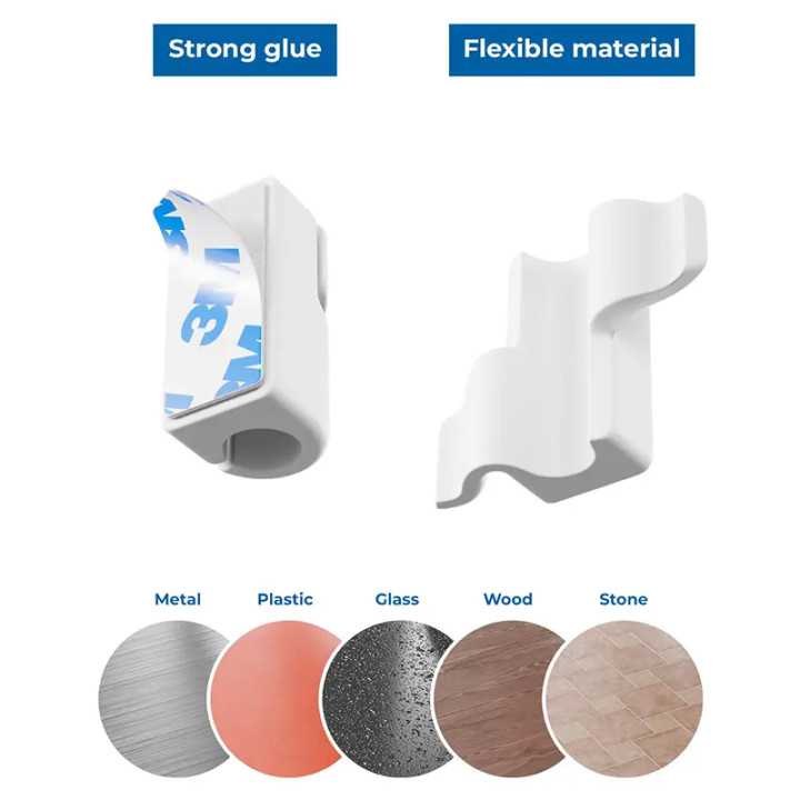 Set suporturi de cablu 4buc alb autoadezive MK5554