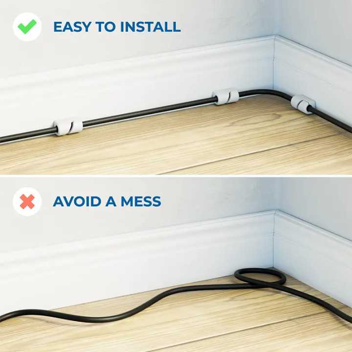 Set suporturi de cablu 4buc alb autoadezive MK5554