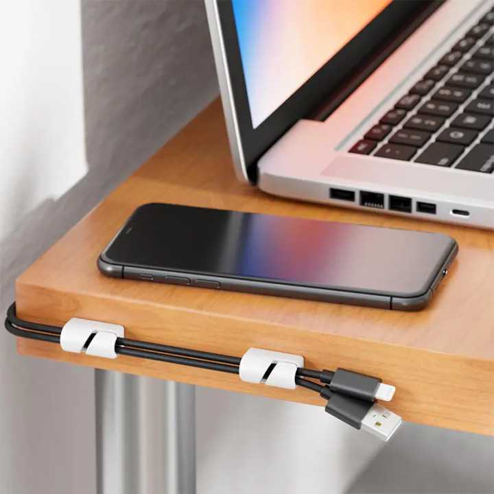 Set suporturi de cablu 4buc alb autoadezive MK5554