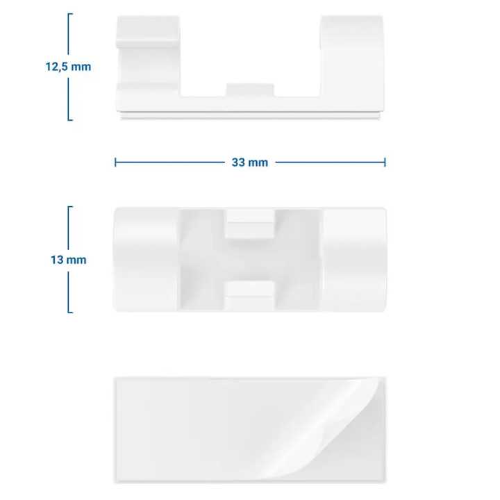 Set suporturi de cablu 20buc alb autoadezive MK5535