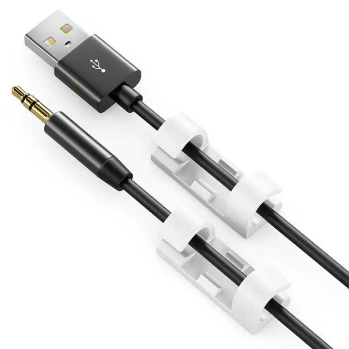 Set suporturi de cablu 20buc alb autoadezive MK5535