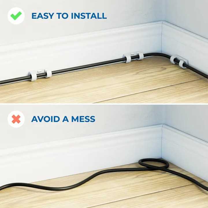 Set suporturi de cablu 20buc alb autoadezive MK5535