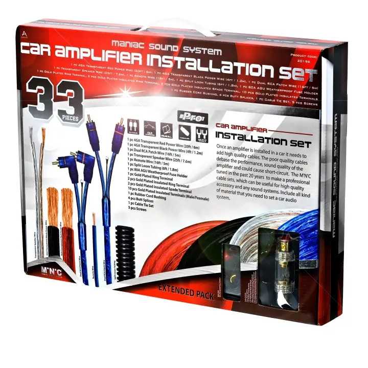Set cabluri auto 4GA Hi-Fi Profesional 33buc M`N´C 20196-G