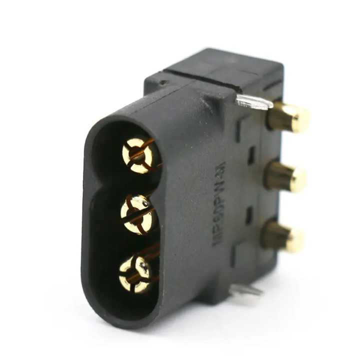 Conector alimentare DC soclu tata MR60 3-pini 35A /600V THT AMASS MR60PW-M