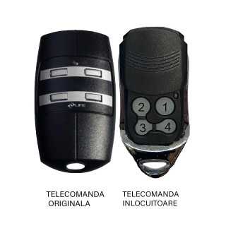 Telecomanda inlocuitoare poarta garaj Life cu 4 canale FIDO frecventa 433.92MHz Codificare LIFE Rolling Code Baterie alcalina 12