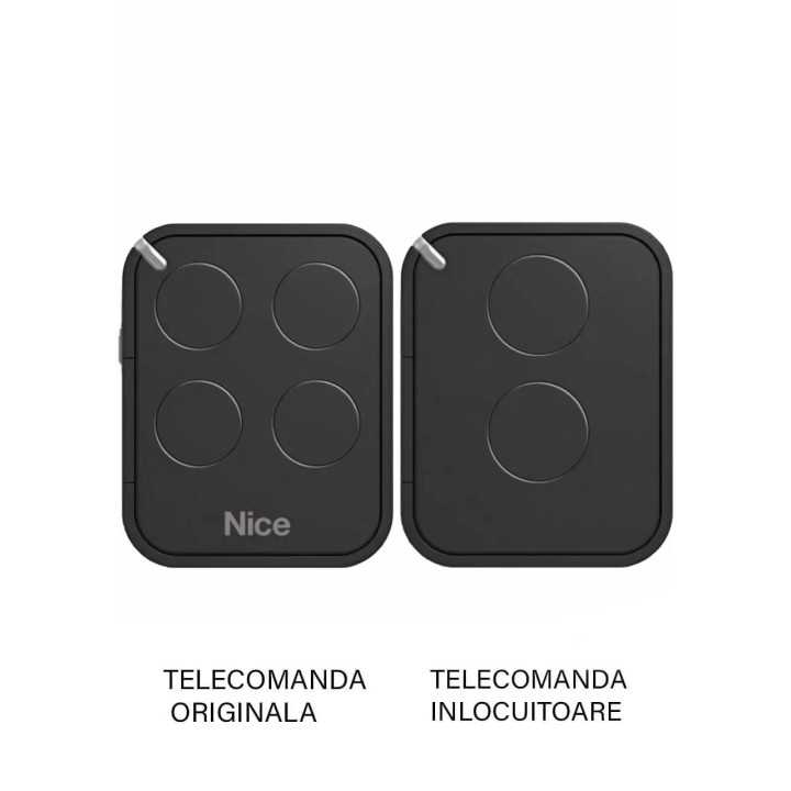 Telecomanda inlocuitoare poarta garaj de doua canale cod saritor 433.92MHz Nice Flo 2 R-E compatibila cu originalul (466)