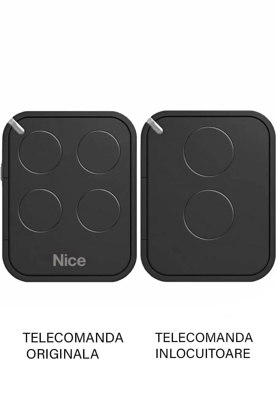 Telecomanda inlocuitoare poarta garaj de doua canale cod saritor 433.92MHz Nice Flo 2 R-E compatibila cu originalul (466)