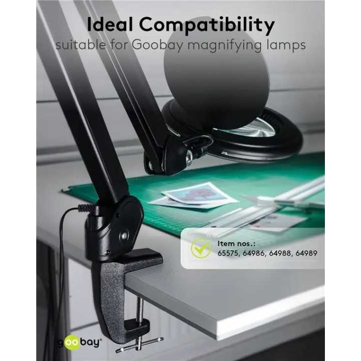 Suport prindere birou negru rezerva pentru lampa de lucru pentru cod 65575 /64986 /64988 /64990 Goobay 64987
