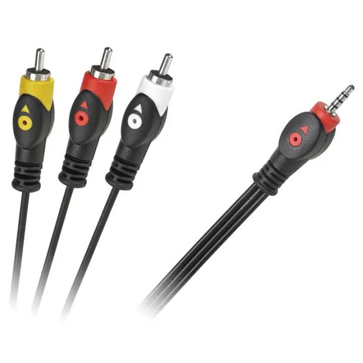 Cablu Jack 3.5 mm 4 canale A/V/Masa la 3x RCA 3m