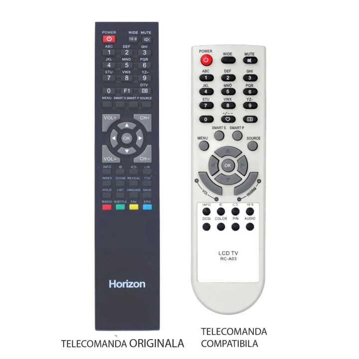 Telecomanda inlocuitoare compatibila TV HORIZON RC-A03 ER 215 MFY 205 (173-1)