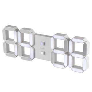 Ceas desteptator digital LED 3D alb 128mm 5V USB telecomanda Home LTC 05