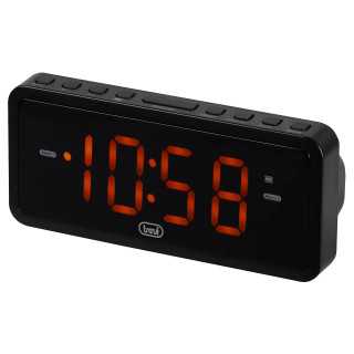 Ceas de masa cu alarma Trevi EC882 LED rosu ecran 1.2" alimentare 230V negru