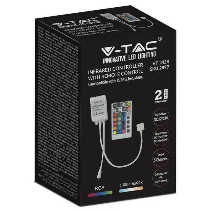 Controller banda LED RGB+W 26 butoane 12/24V 10A V-tac SKU-2899