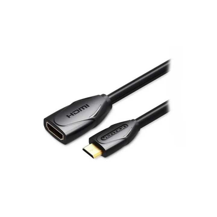Cablu HDMI V1.4 soclu - mini HDMI mufa 1m negru 30AWG VENTION ABAAF