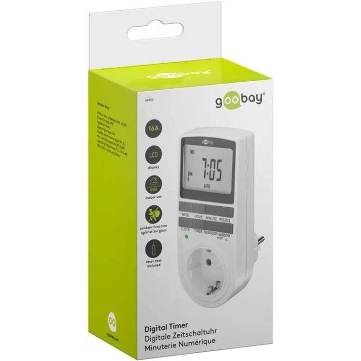 Priza programabila digitala pentru interior 3680W, Goobay 64900