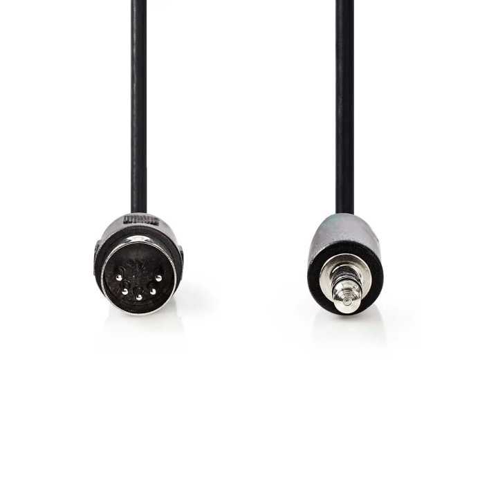 Cablu audio DIN 5pini tata - Jack 3.5 mm STEREO tata 2m Nedis CAGL20100BK20