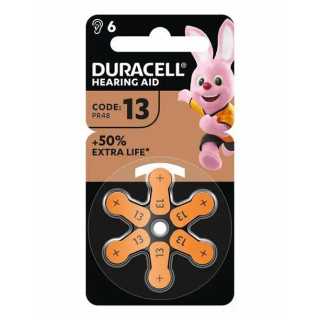 Baterii auditive 13 DURACELL Zinc-Air 1.45V PR48 6buc