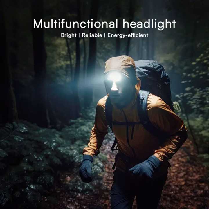 Lanterna frontala LED 3W + 5W LED COB IP43 acumulator /incarcate USB-C V-tac SKU-23340