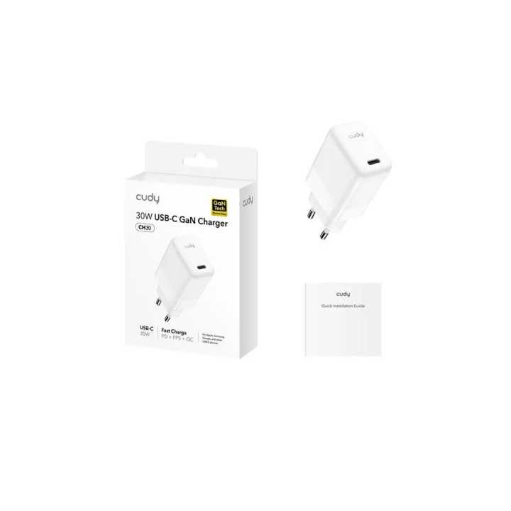 Incarcator retea Cudy CH30_EU V1.0 1x USB-C PD 30W GaN alb