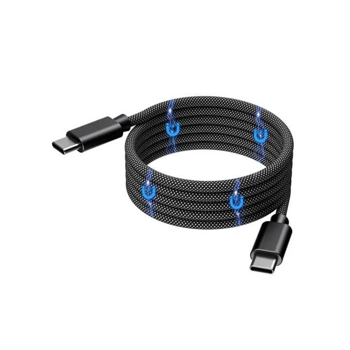 Cablu magnetic date / incarcare USB-C - USB-C Choetech XCC-1051-BK 1.8m PD3.1 240W negru