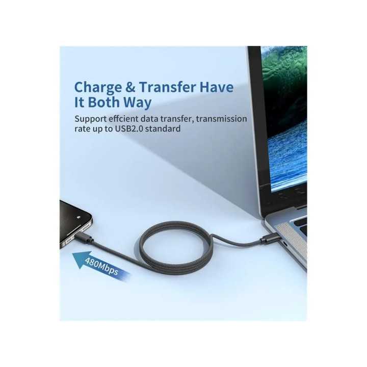 Cablu magnetic date / incarcare USB-C - USB-C Choetech XCC-1054-BK 1.2m PD 100W