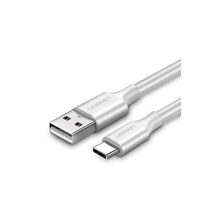 Cablu alimentare si date Ugreen US287 60119 Fast Charging USB la USB Type-C 3A 0.25m alb