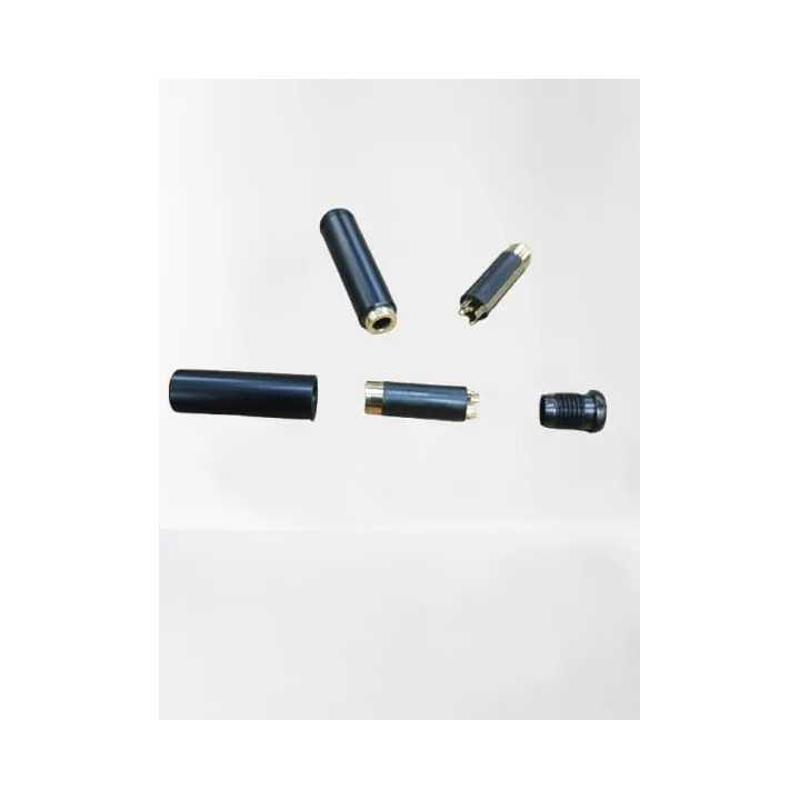 Mufa mama JACK 3.5 mm 4Pini 4 Contacte metal negru cu aurit carcasa slim