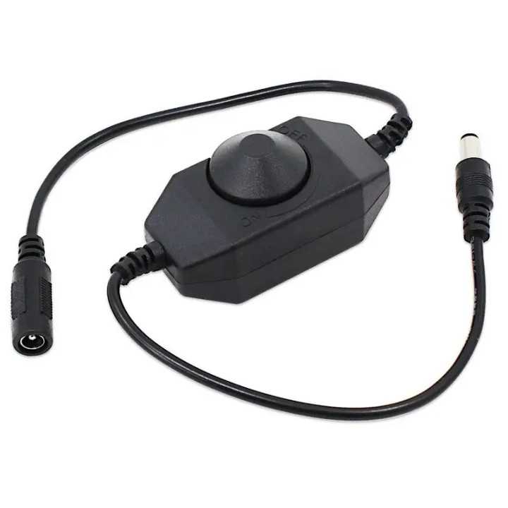 Variator dimmer de tensiune 12V /2A montaj pe fir cu mufa mama-tata 5.5x2.1 mm