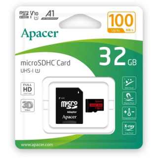 Card microSDXC UHS-I U1 V10 A1 Apacer 32GB R100 cu adaptor SD AP32GMCSH10UB-R