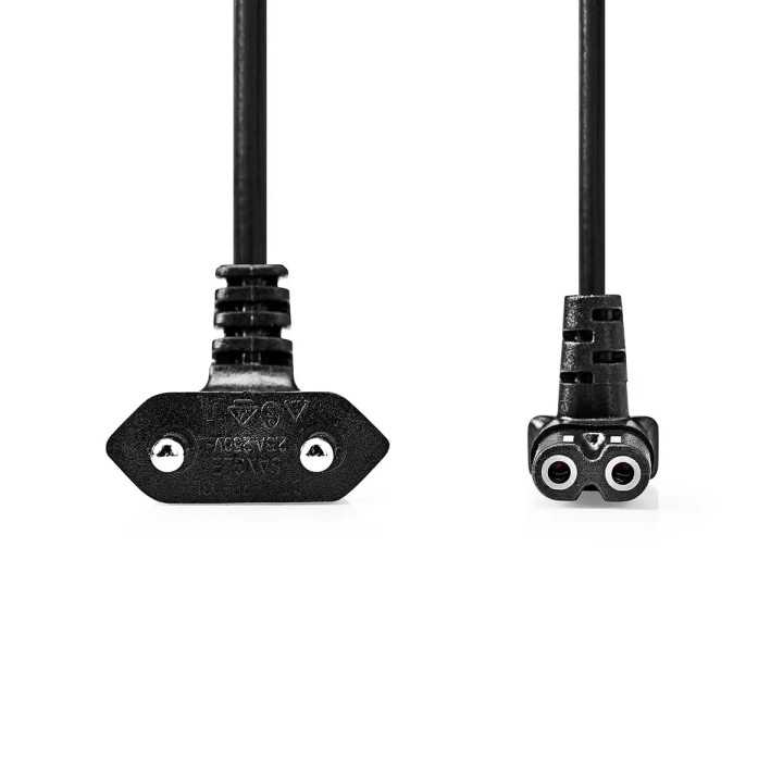 Cablu de alimentare Euro tata cotit - IEC-320-C7 cotit 2m negru Nedis CEGL11075BK20