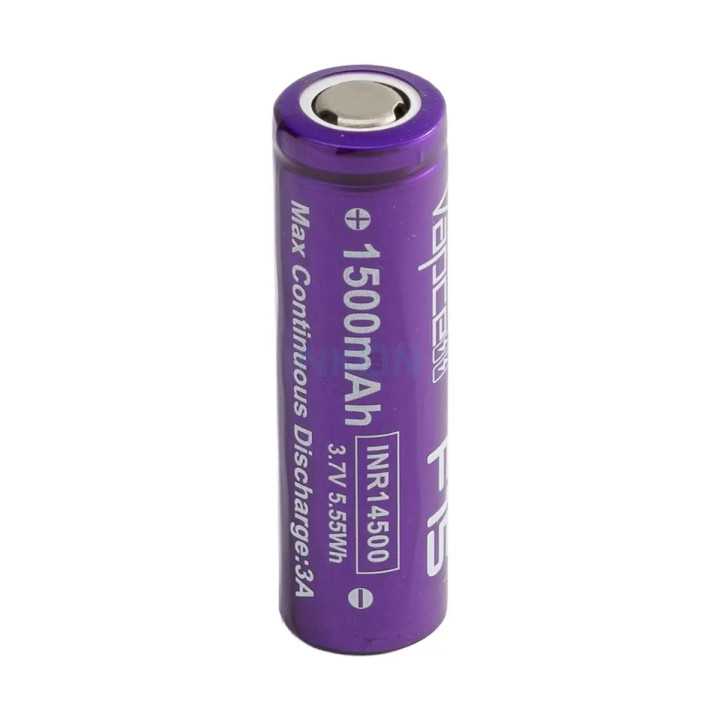 Acumulator 14500 cu terminal plat 3.7V VAPCELL F15 INR14500 1500mAh descarcare 3A