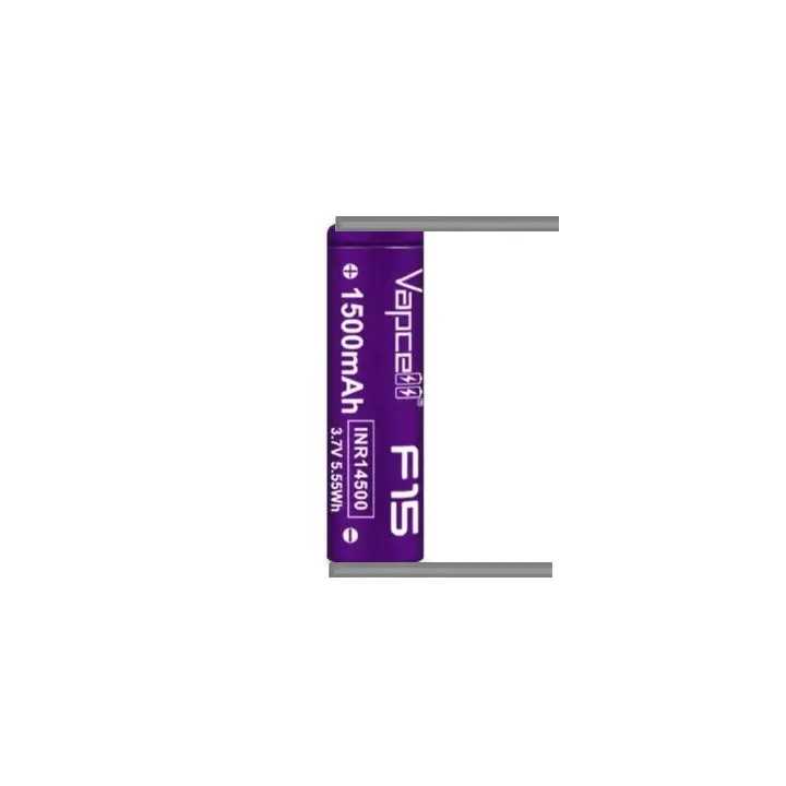 Acumulator 14500 cu lamele sudate in U 3.7V VAPCELL F15 INR14500 1500mAh descarcare 3A