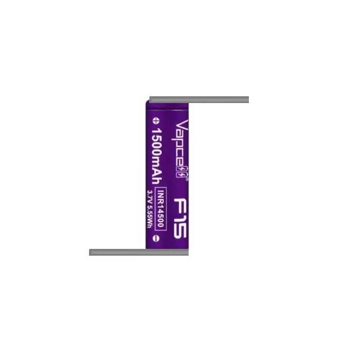 Acumulator 14500 cu lamele sudate in S 3.7V VAPCELL F15 INR14500 1500mAh descarcare 3A