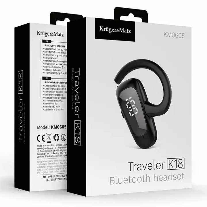 Casca bluetooth 5.2 10 ore K18 Kruger&Matz KM0605