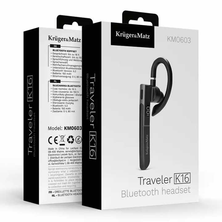 Casca bluetooth 5.2 18 ore K16 Kruger&Matz KM0603